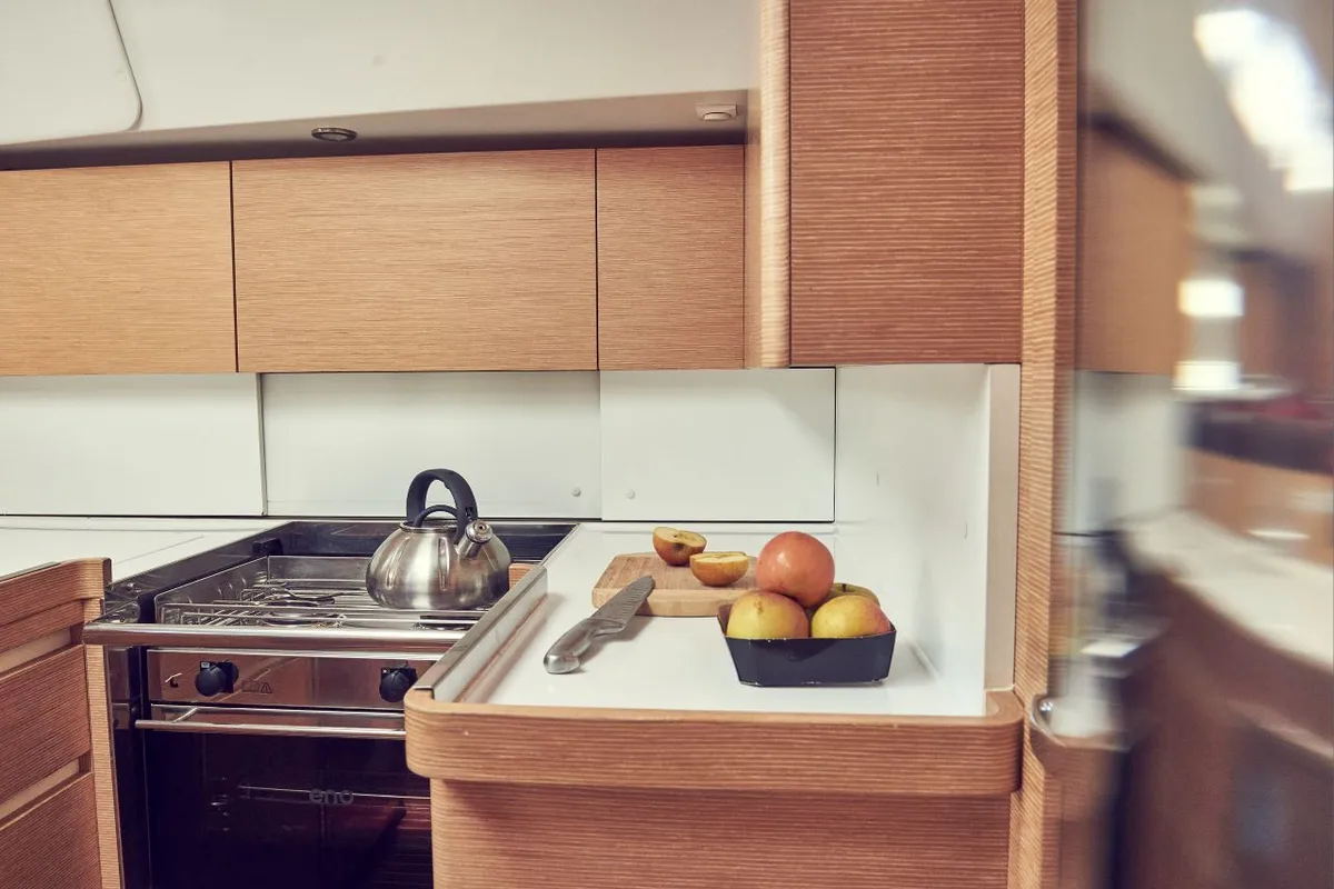 Galley of Friends, a Elan Impression 50 sailboat at Pula, Croatia