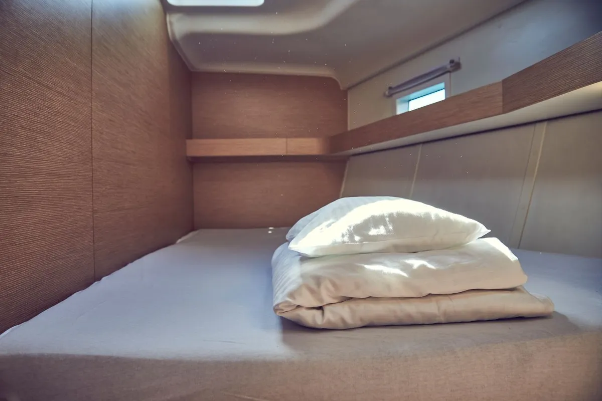 Cabin on Friends, a Elan Impression 50 sailboat at Pula, Croatia