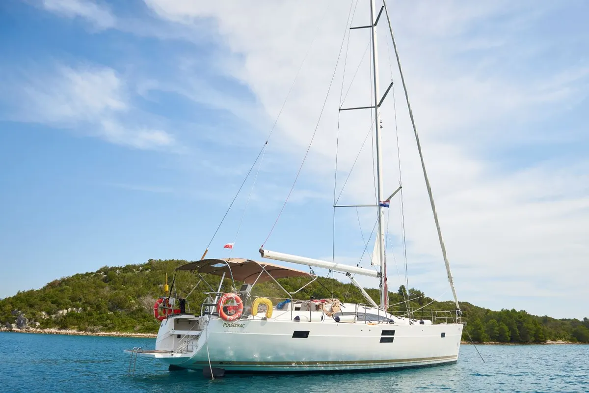 Exterior view of Friends, a Elan Impression 50 sailboat at Pula, Croatia