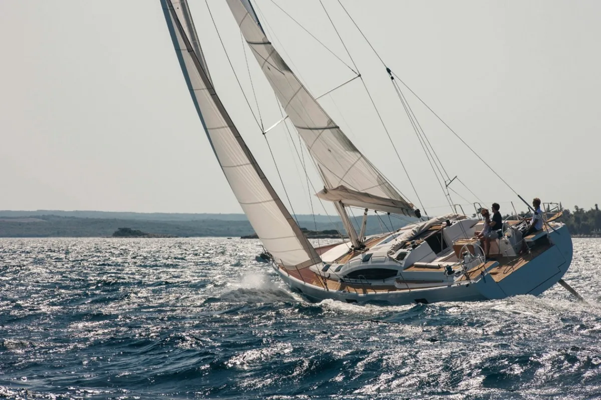 Exterior view of Friends, a Elan Impression 50 sailboat at Pula, Croatia