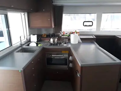 Galley of Lagoon 450 Fly, a catamaran at Athens, Greece