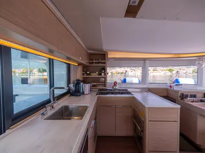 Galley of Felix, a Lagoon 46 catamaran at Grad Kaštela, Croatia