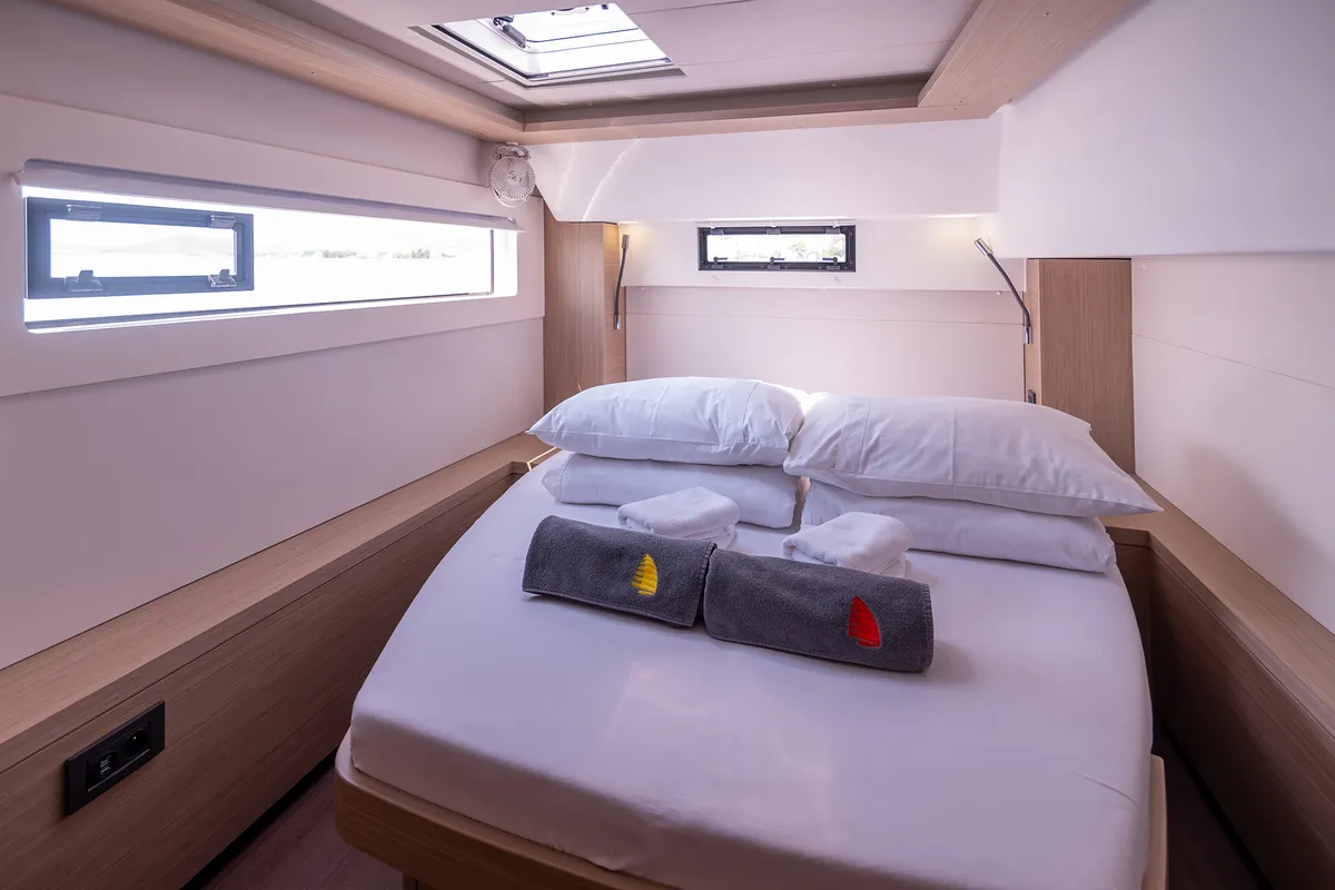 Cabin on Felix, a Lagoon 46 catamaran at Grad Kaštela, Croatia