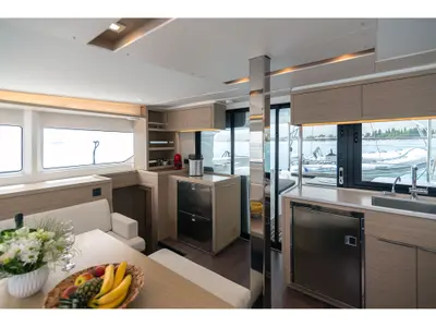 Salon of Felix, a Lagoon 46 catamaran at Grad Kaštela, Croatia