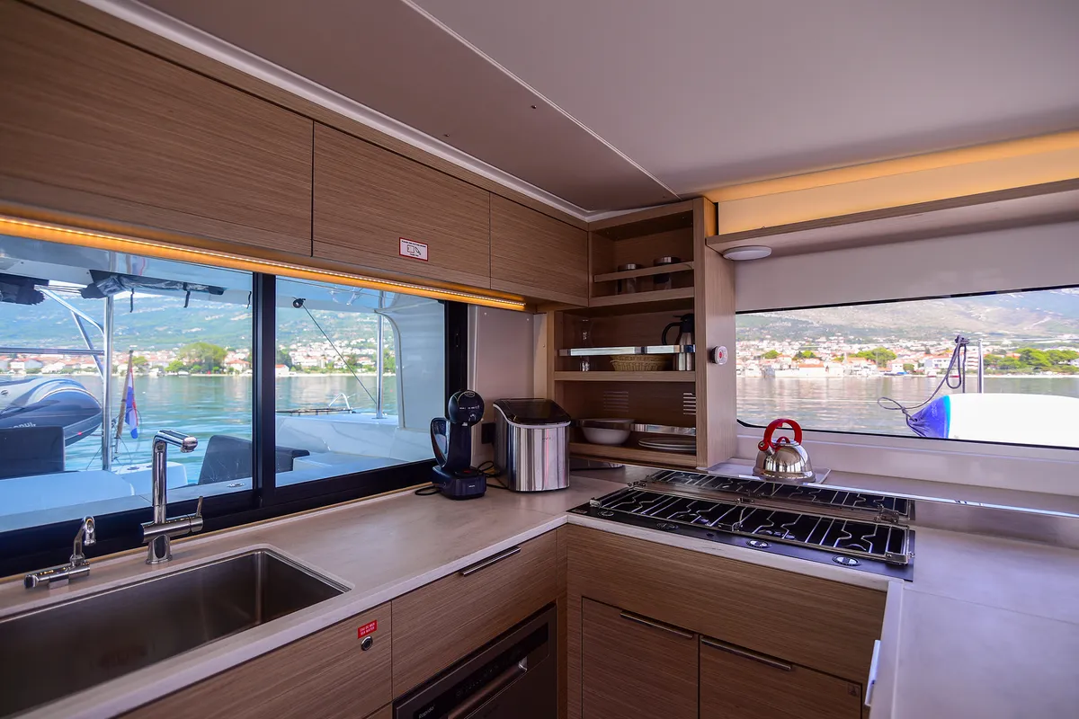 Galley of Felix, a Lagoon 46 catamaran at Grad Kaštela, Croatia