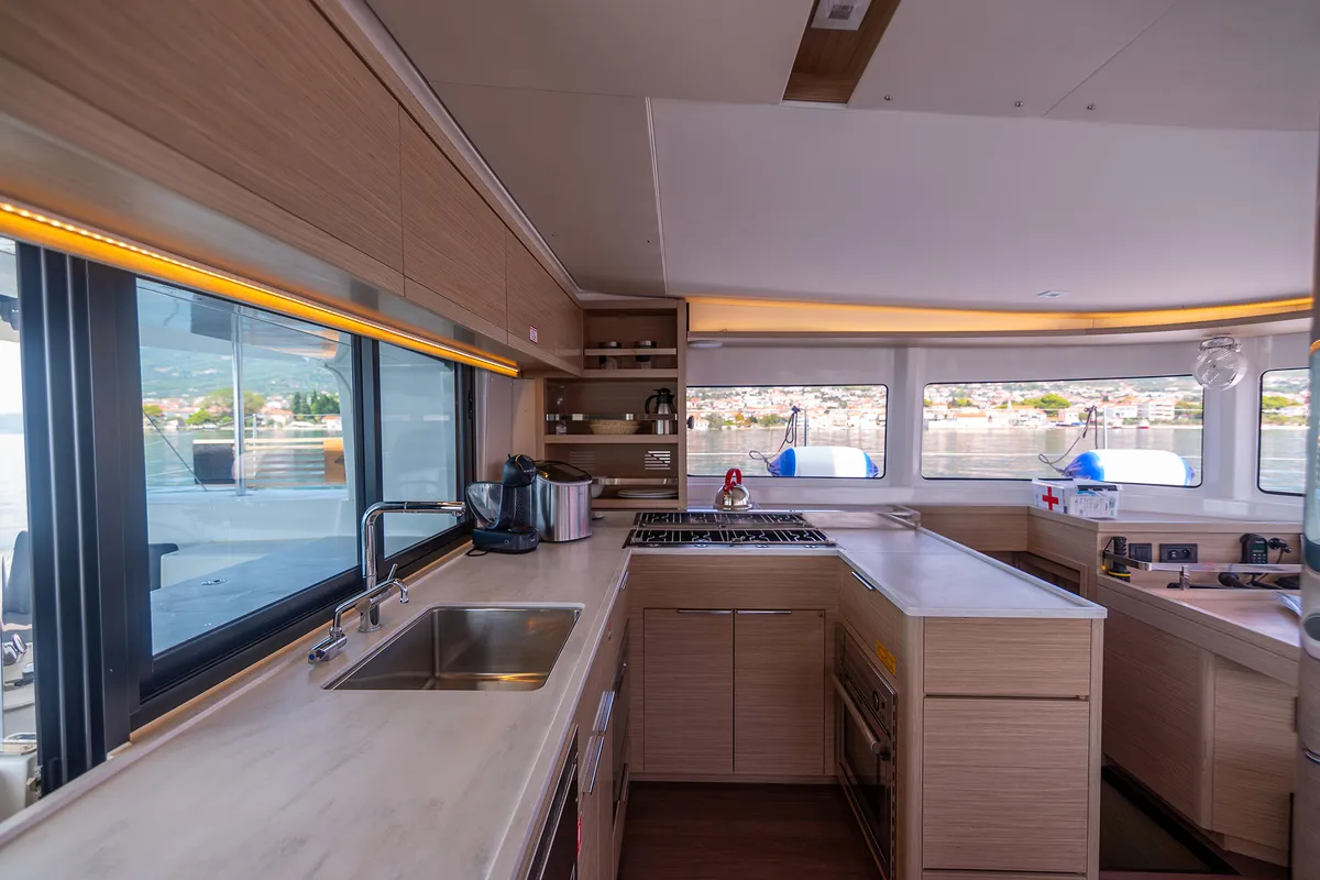 Galley of Felix, a Lagoon 46 catamaran at Grad Kaštela, Croatia