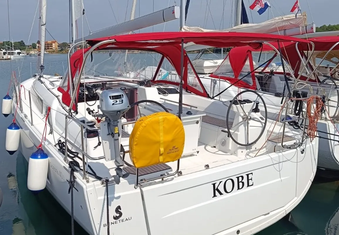 Exterior view of KOBE, a Beneteau Oceanis 40.1 sailboat at Općina Medulin, Croatia