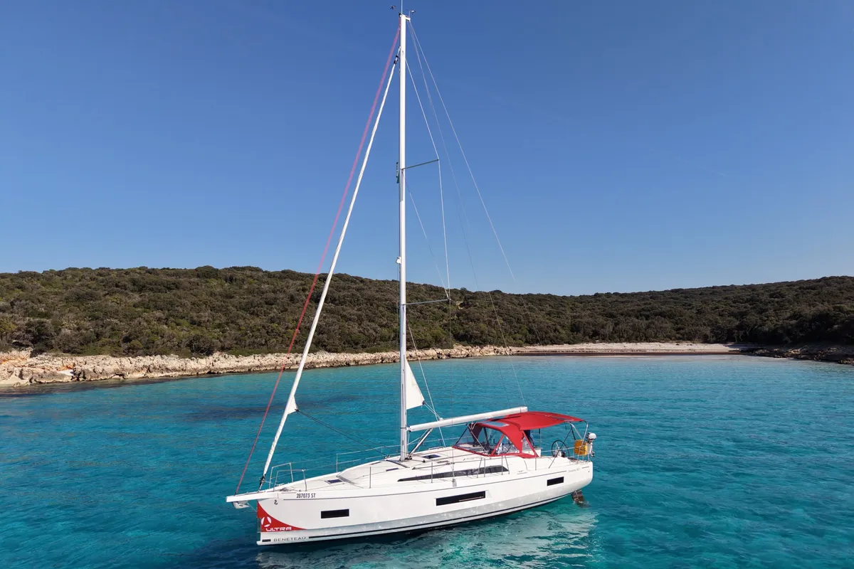Exterior view of KOBE, a Beneteau Oceanis 40.1 sailboat at Općina Medulin, Croatia