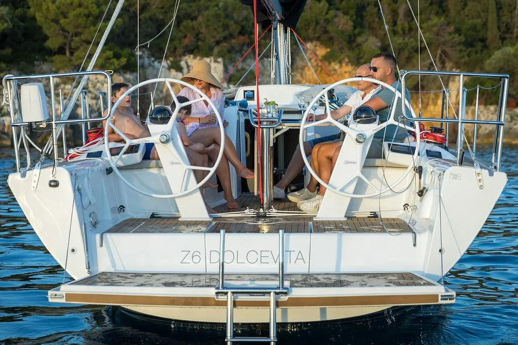 Cockpit of Dolcevita, a Dehler 38 SQ sailboat at Rovinj, Croatia