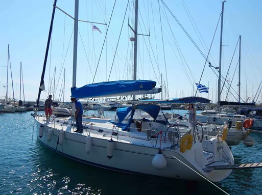 Exterior view of Alegria, a Beneteau Cyclades 50.5 sailboat at Municipal Unit of Nea Peramos, Greece