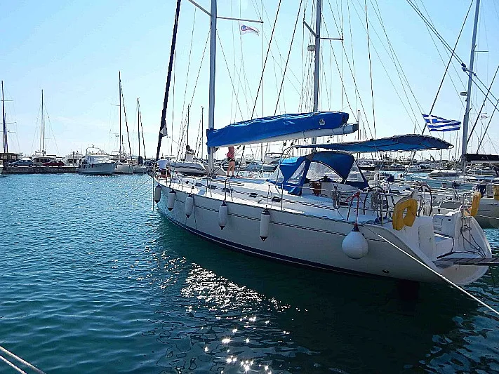 Exterior view of Alegria, a Beneteau Cyclades 50.5 sailboat at Municipal Unit of Nea Peramos, Greece