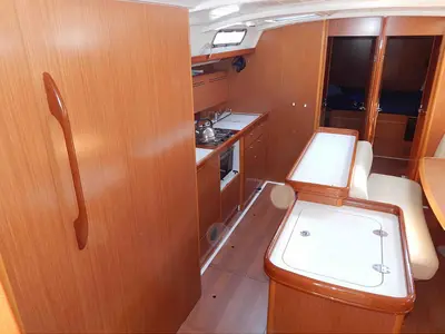 Galley of Alegria, a Beneteau Cyclades 50.5 sailboat at Municipal Unit of Nea Peramos, Greece