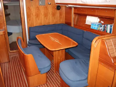 Salon of Thetis, a Bavaria 39 Cruiser sailboat at Općina Vrsar, Croatia