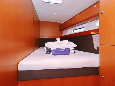 Cabin on Mandy, a Bavaria Cruiser 56 sailboat at Murter, Croatia