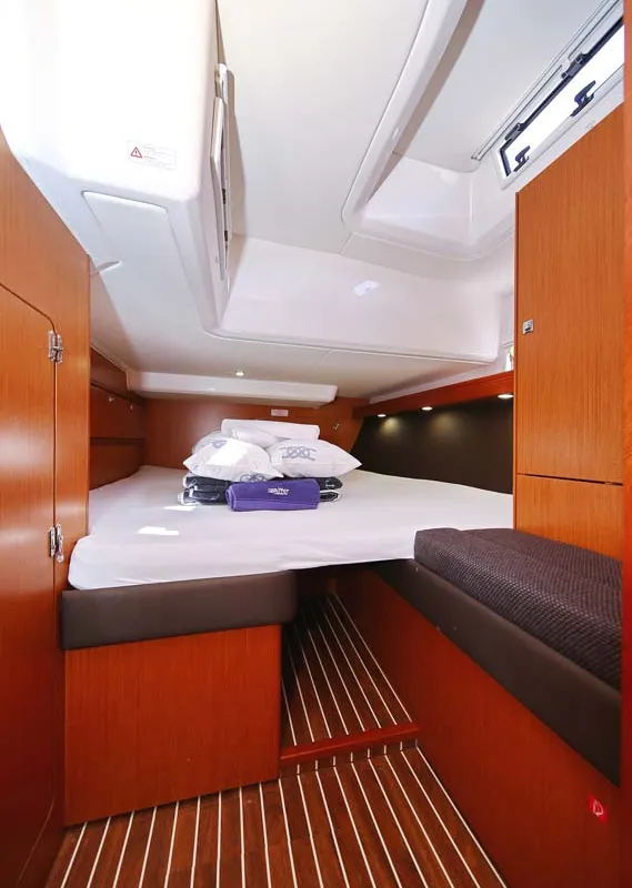 Cabin on Mandy, a Bavaria Cruiser 56 sailboat at Murter, Croatia