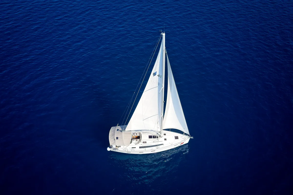Exterior view of Bavaria Cruiser 41, a sailboat at Murter, Croatia