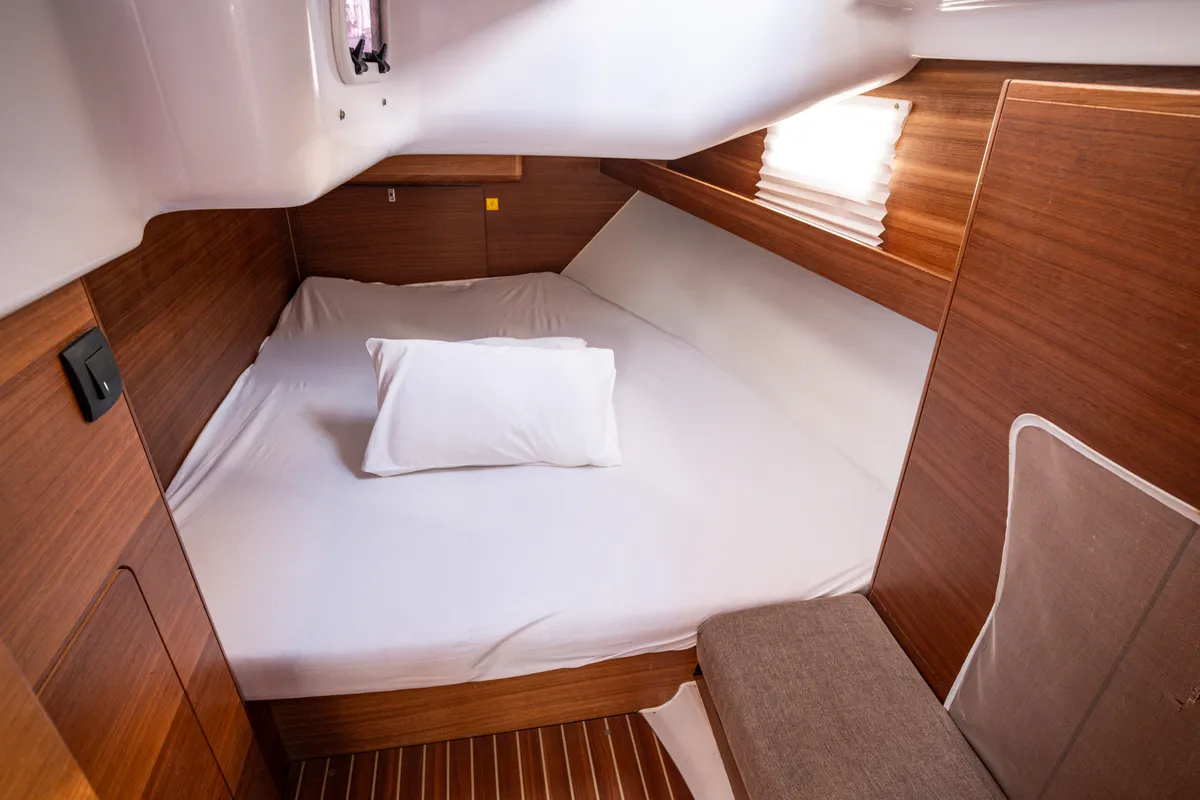 Cabin on Diana, a Elan Impression 45.1 sailboat at Pirovac, Croatia