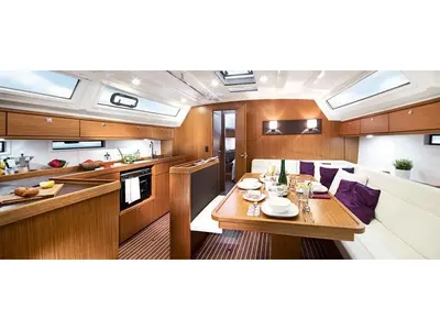 Galley of Five, a Bavaria Cruiser 46 sailboat at Fisksätra, Sweden
