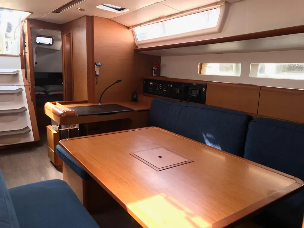 Salon of Jeanneau Sun Odyssey 519, a sailboat at Murdeira, Cape Verde
