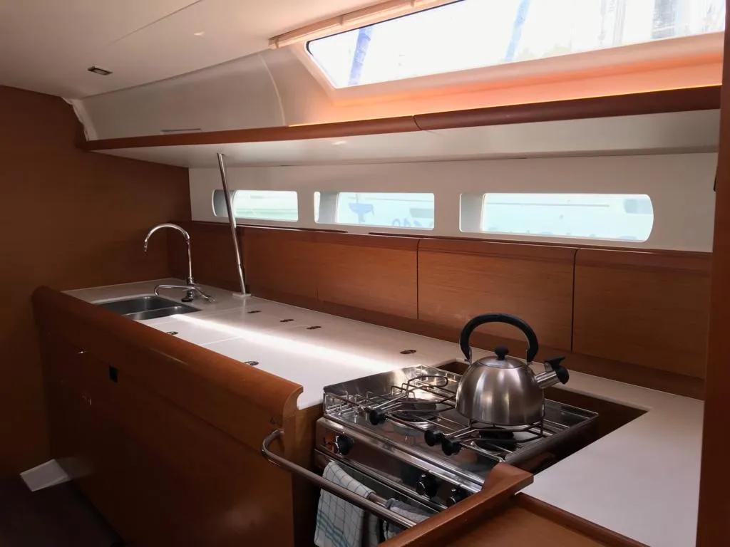 Galley of Jeanneau Sun Odyssey 519, a sailboat at Murdeira, Cape Verde