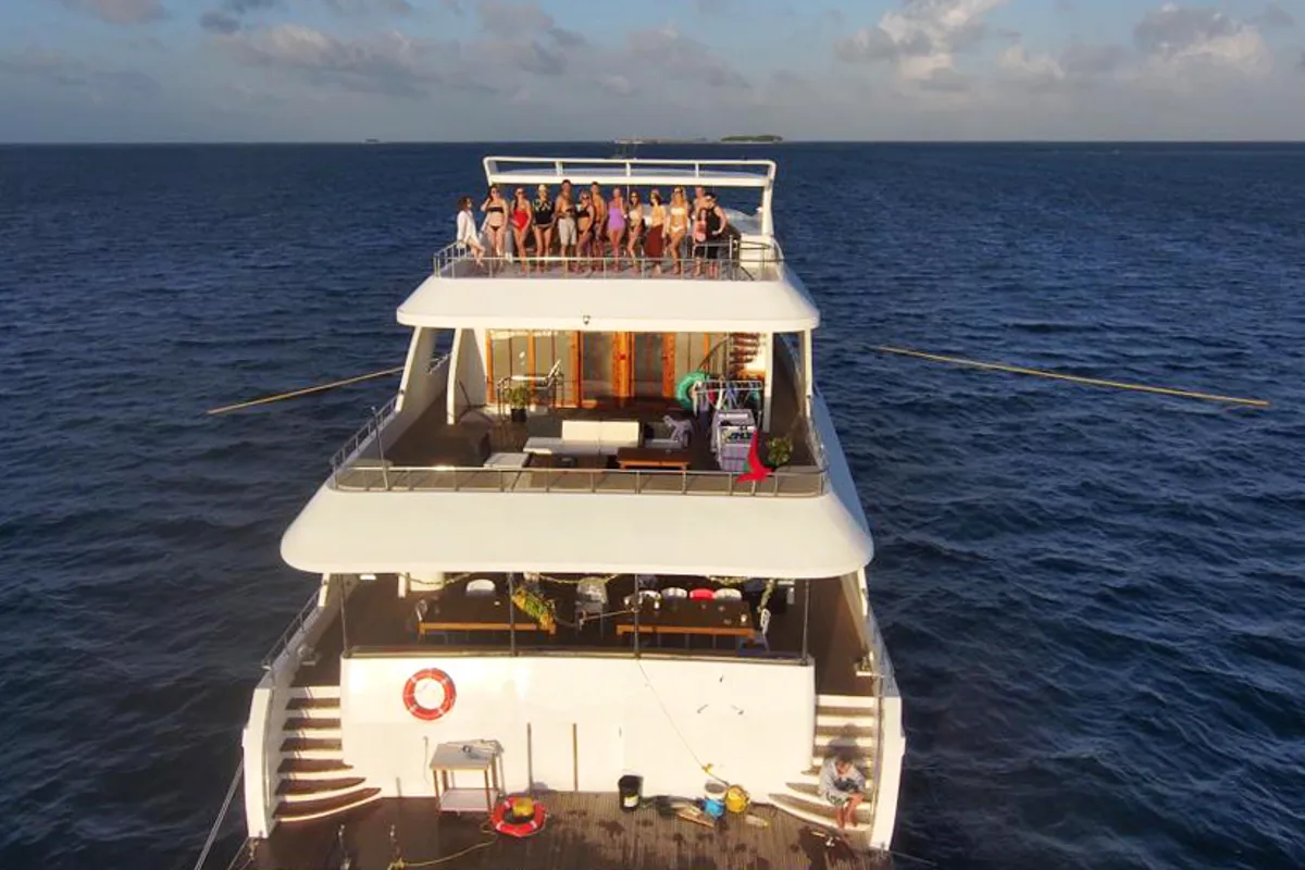 Deck of North Seven Liveaboard, a Custom Made North Seven motor yacht at Malé, Maldives