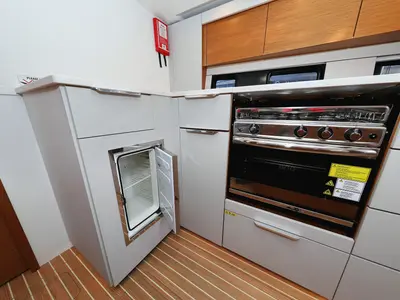 Galley of Nami, a Hanse 460 sailboat at Kaštela, Croatia