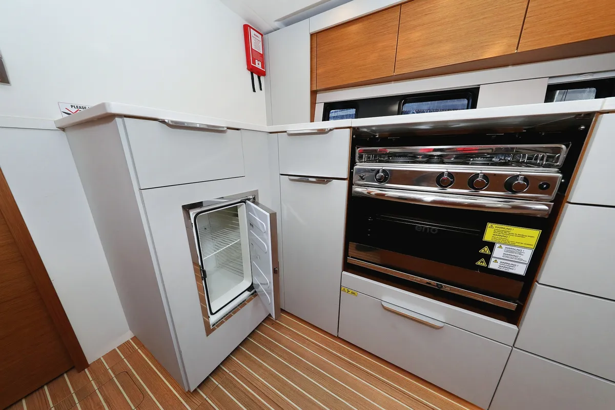Galley of Nami, a Hanse 460 sailboat at Kaštela, Croatia