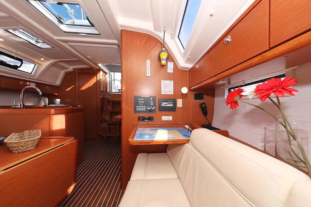 Salon of Samsara, a Bavaria Cruiser 37 sailboat at Grad Biograd na Moru, Croatia