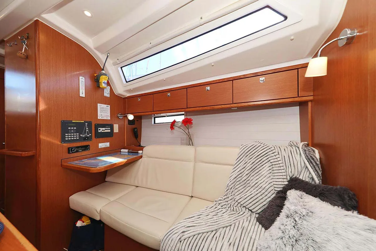 Salon of Samsara, a Bavaria Cruiser 37 sailboat at Grad Biograd na Moru, Croatia
