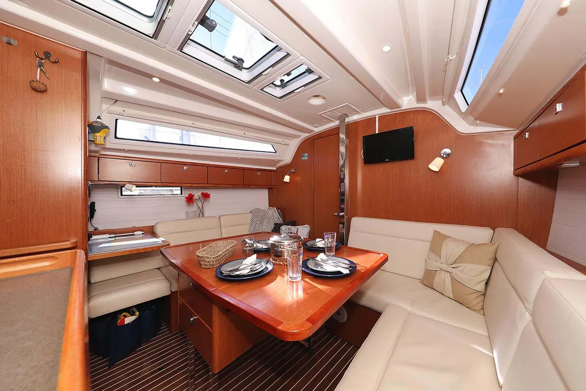 Salon of Samsara, a Bavaria Cruiser 37 sailboat at Grad Biograd na Moru, Croatia