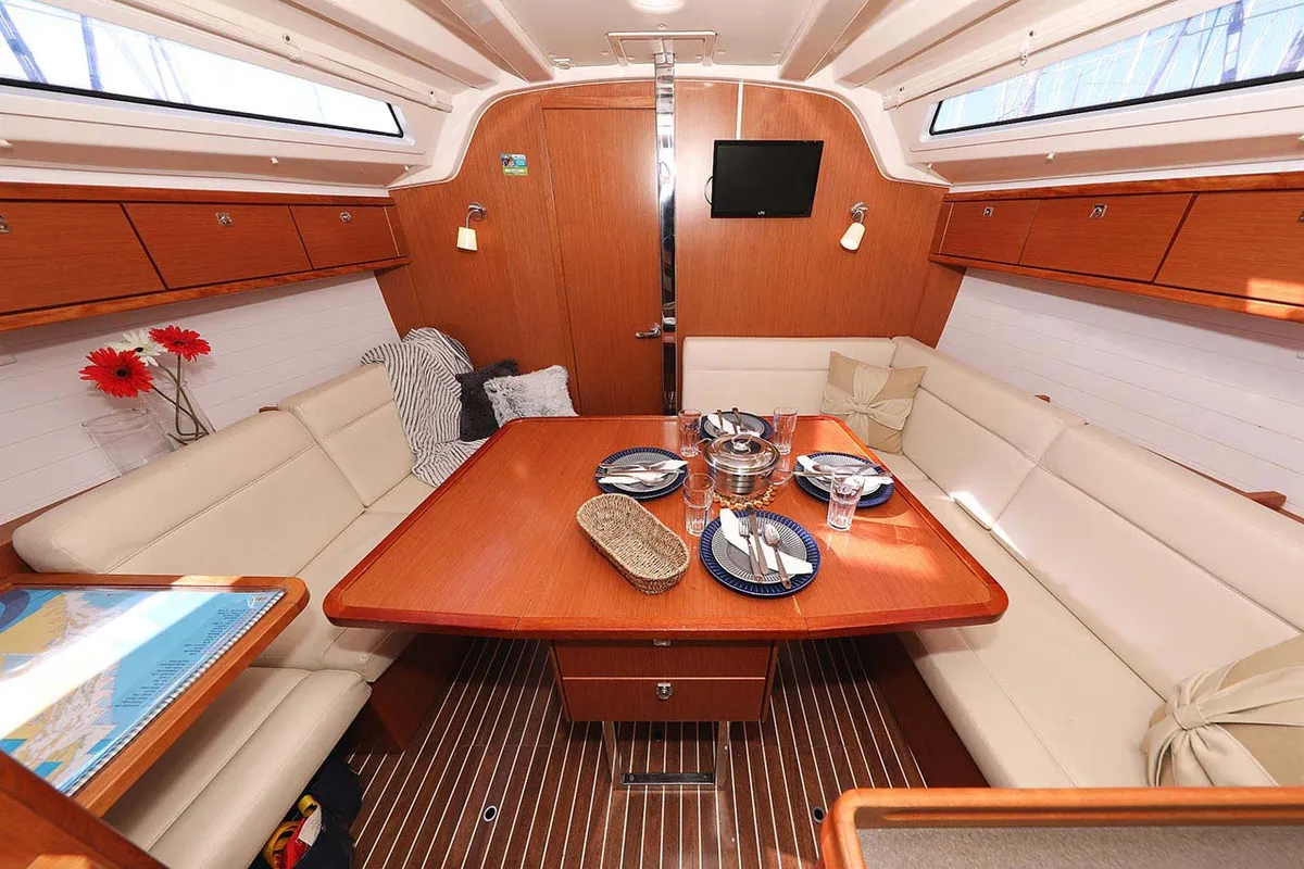 Salon of Samsara, a Bavaria Cruiser 37 sailboat at Grad Biograd na Moru, Croatia