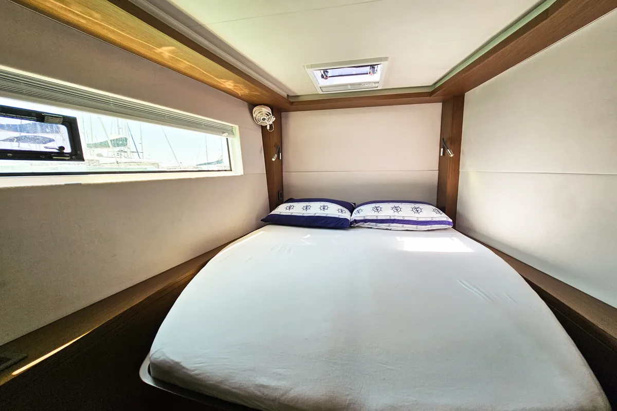 Salon of Mila, a Lagoon 50 catamaran at Seget Donji, Croatia