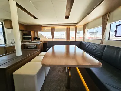 Deck of Mila, a Lagoon 50 catamaran at Seget Donji, Croatia