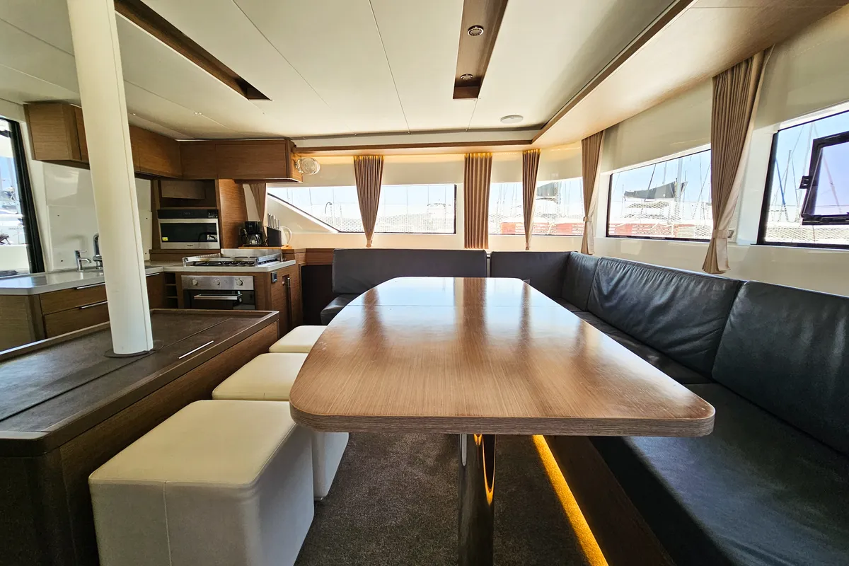 Deck of Mila, a Lagoon 50 catamaran at Seget Donji, Croatia