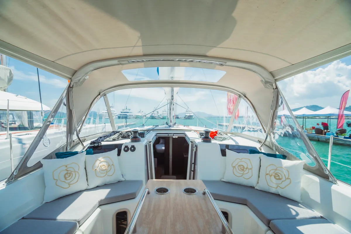 Primus, a Beneteau Oceanis 40.1 sailboat at Pa Khlok, Thailand