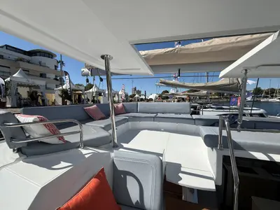 Raven, a Fountaine Pajot FP 44 Maestro catamaran at Road Town, British Virgin Islands