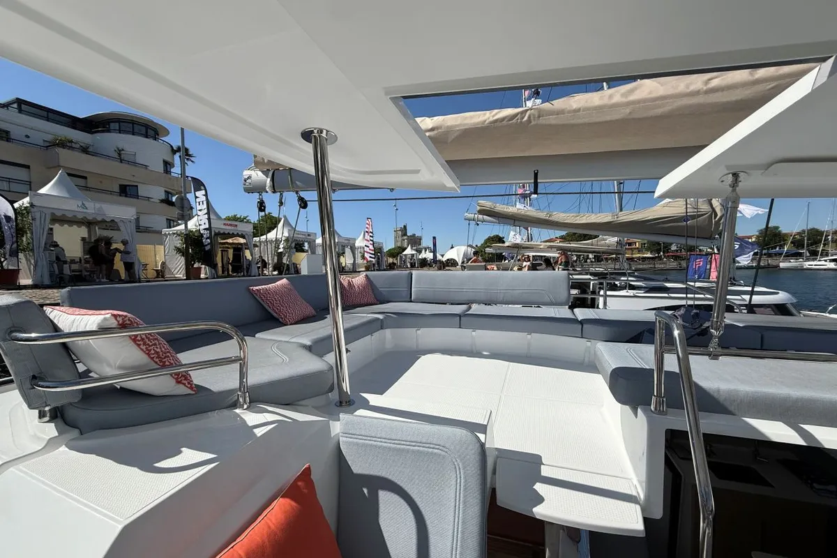 Raven, a Fountaine Pajot FP 44 Maestro catamaran at Road Town, British Virgin Islands