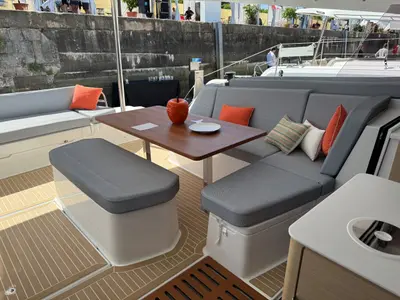 Raven, a Fountaine Pajot FP 44 Maestro catamaran at Road Town, British Virgin Islands