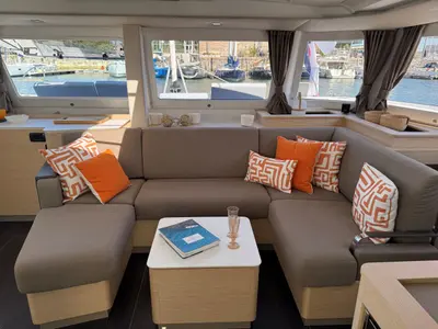 Raven, a Fountaine Pajot FP 44 Maestro catamaran at Road Town, British Virgin Islands
