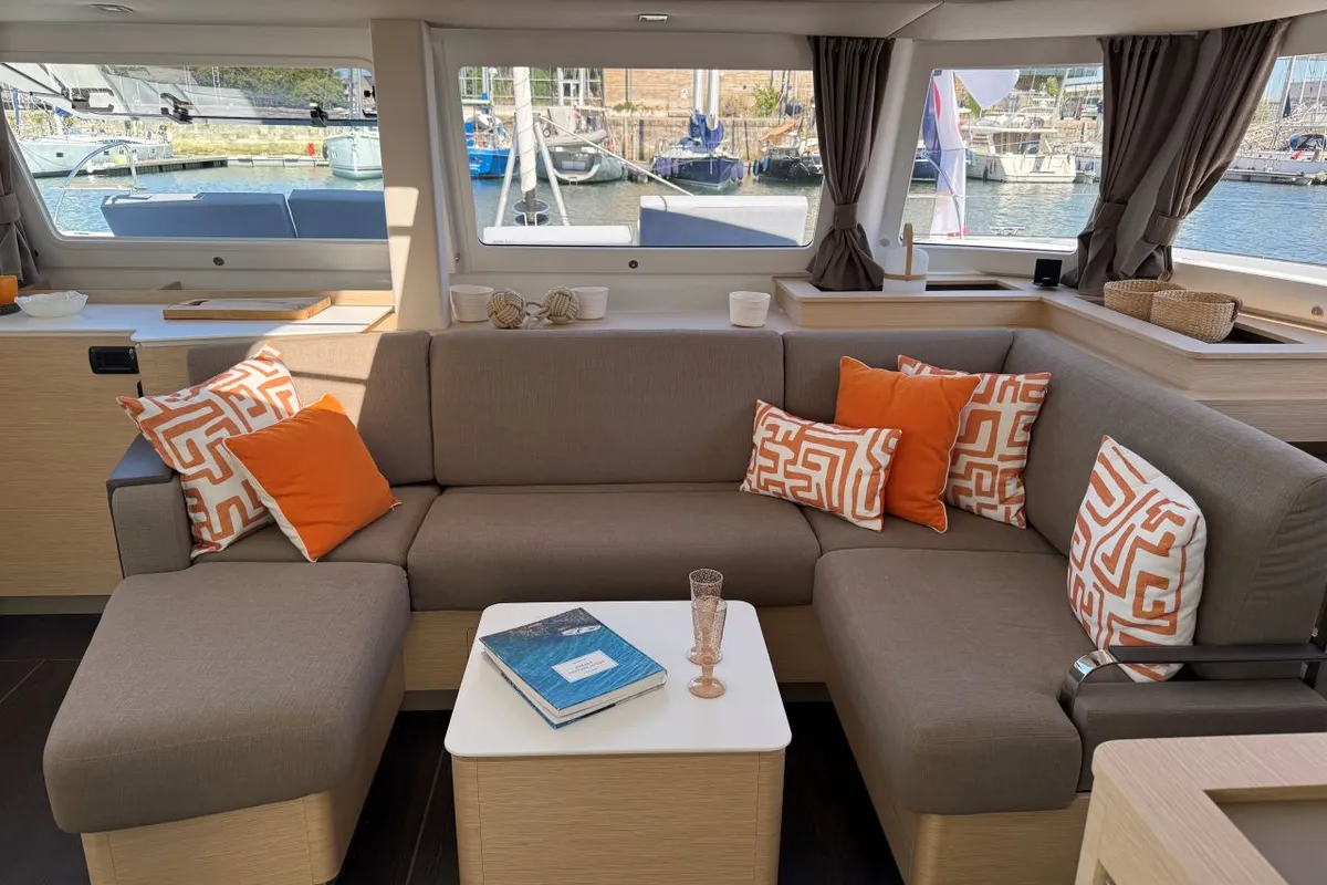 Raven, a Fountaine Pajot FP 44 Maestro catamaran at Road Town, British Virgin Islands
