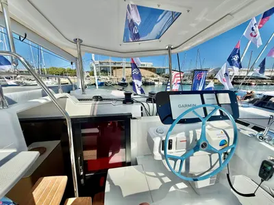 Raven, a Fountaine Pajot FP 44 Maestro catamaran at Road Town, British Virgin Islands