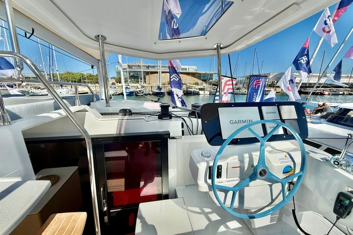 Raven, a Fountaine Pajot FP 44 Maestro catamaran at Road Town, British Virgin Islands