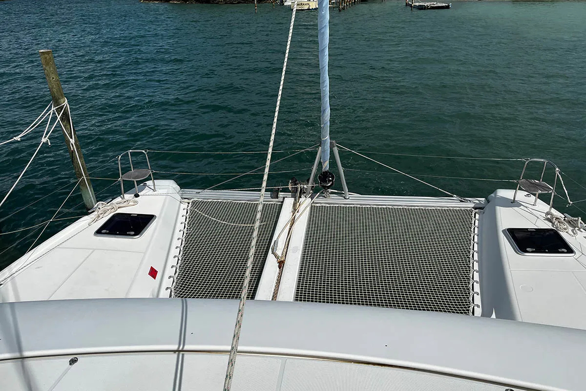 Deck of Belight , a Lagoon 42 catamaran at Road Town, British Virgin Islands