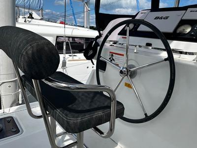 Cockpit of Belight , a Lagoon 42 catamaran at Road Town, British Virgin Islands