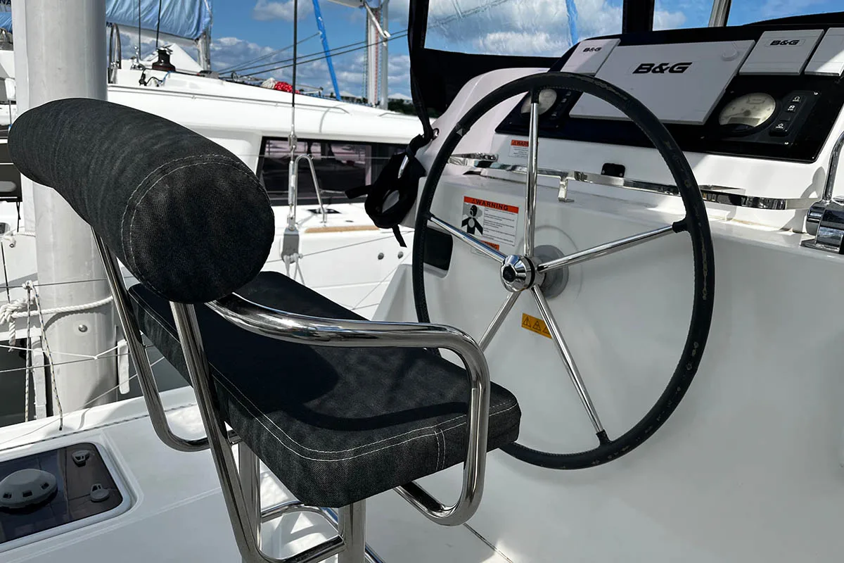 Cockpit of Belight , a Lagoon 42 catamaran at Road Town, British Virgin Islands