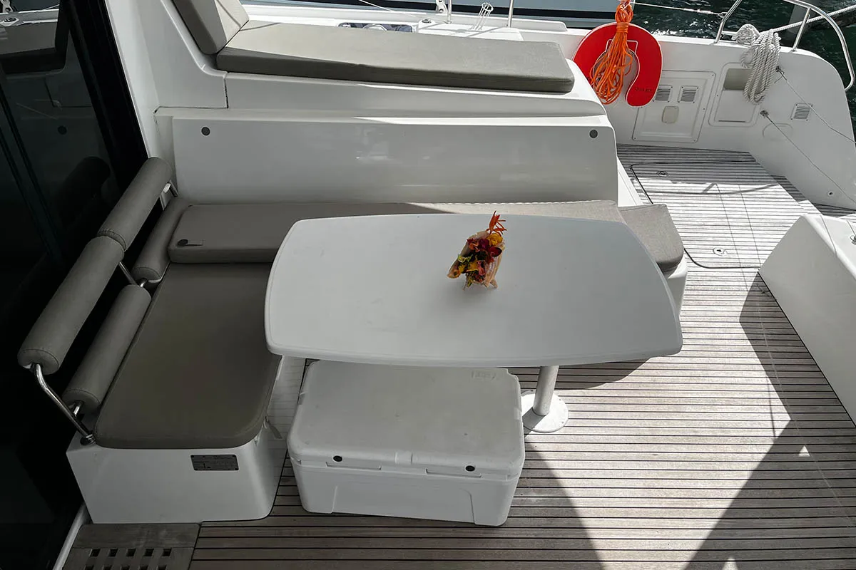 Deck of Belight , a Lagoon 42 catamaran at Road Town, British Virgin Islands