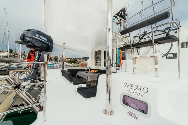 Deck of NEMO, a Lagoon 39 catamaran at Grad Šibenik, Croatia