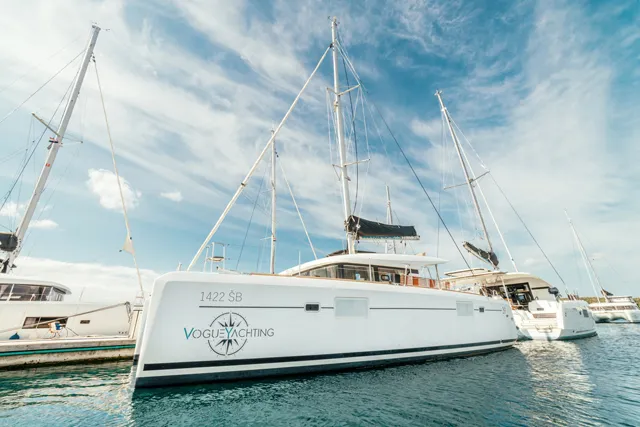 Exterior view of NEMO, a Lagoon 39 catamaran at Grad Šibenik, Croatia