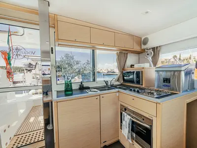 Galley of NEMO, a Lagoon 39 catamaran at Grad Šibenik, Croatia