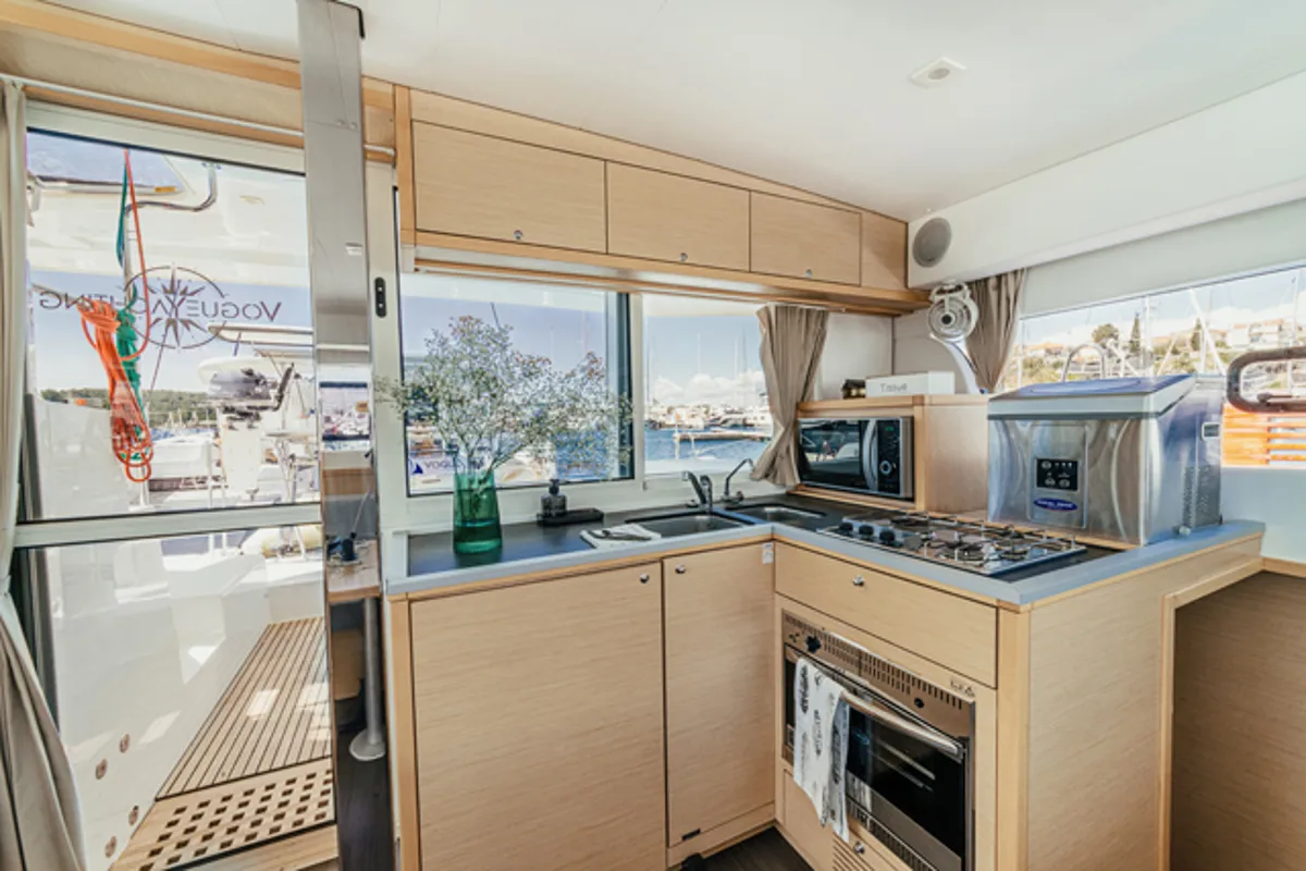 Galley of NEMO, a Lagoon 39 catamaran at Grad Šibenik, Croatia